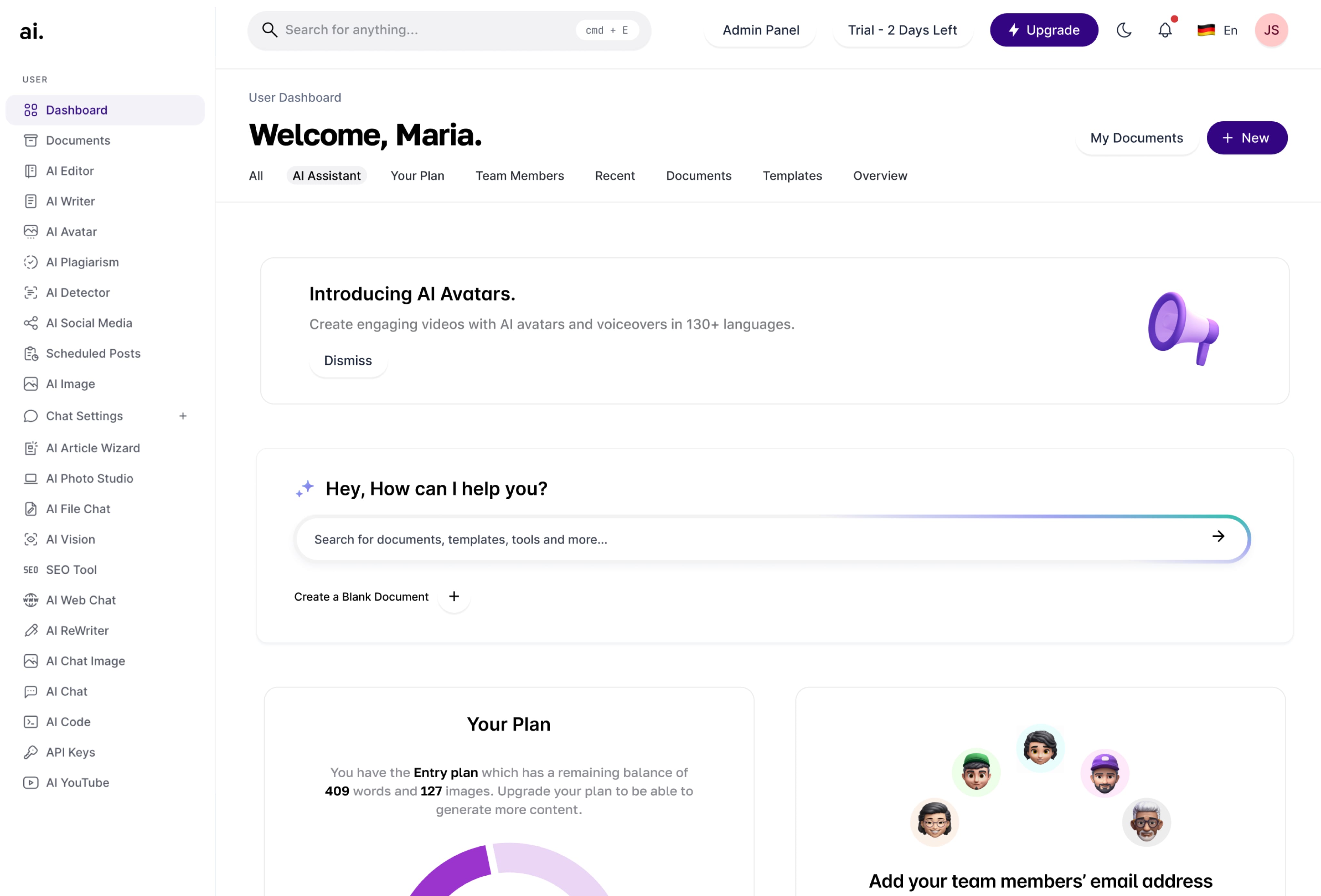 Image of VenagorAI dashboard